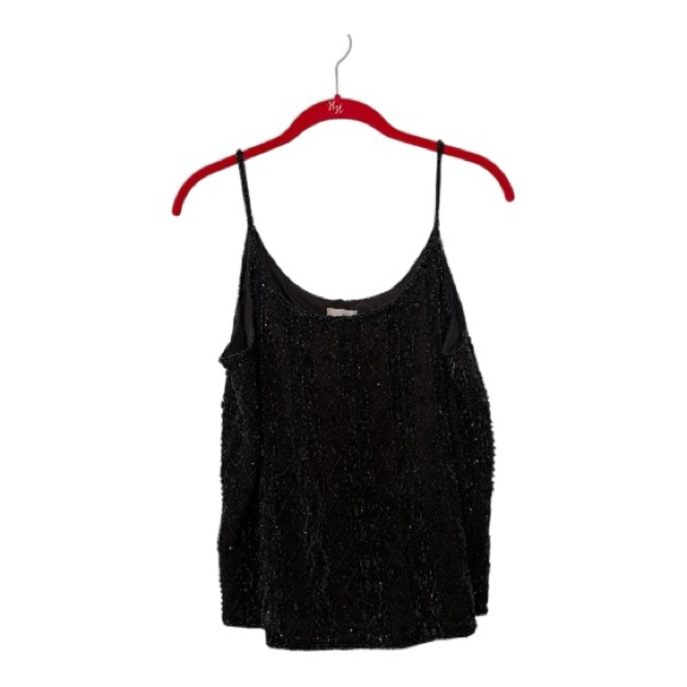 Chico's Black Beaded Dressy Tank Top